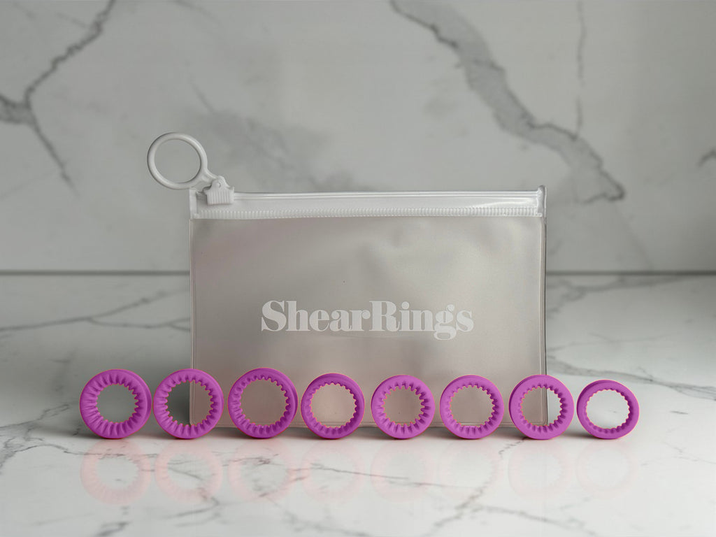 Hair Stylist Ring Inserts | Purple, Set of 8